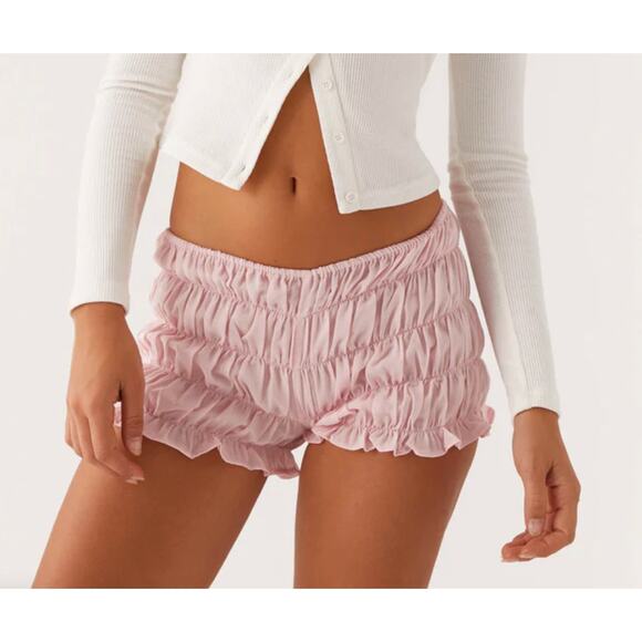 Peppermayo Ruched Mini Shorts Girls Like Us Size US 6 in Pink - Picture 4 of 4